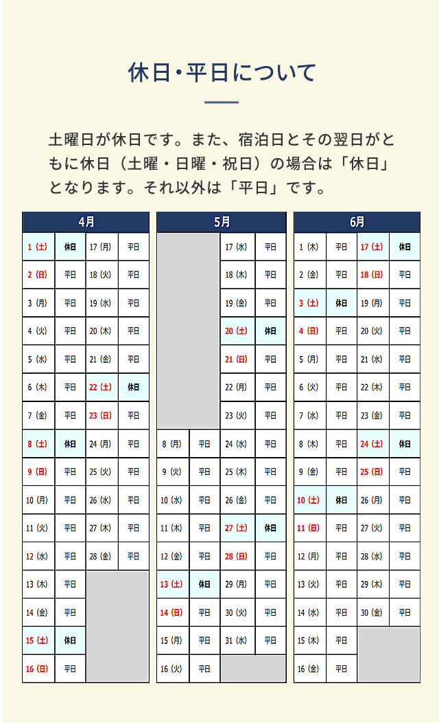 土日の見分け方