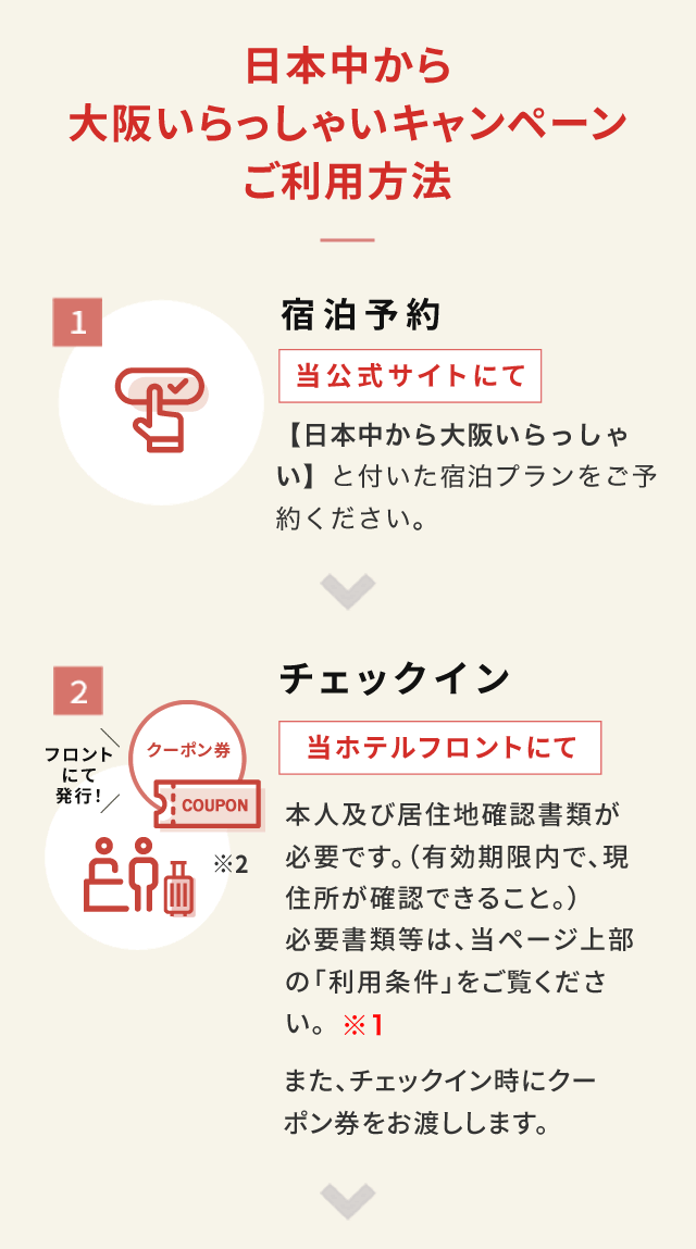 大阪いらっしゃいキャンペーンご利用方法1